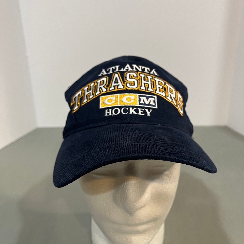 CCM Atlanta Thrashers Hat Mens OSFA Navy Blue NHL Hockey Embroidered Cap - Picture 2 of 8
